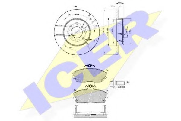 Set frana, frana disc