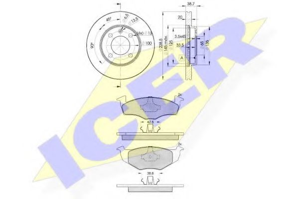 Set frana, frana disc