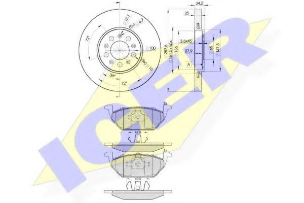 Set frana, frana disc