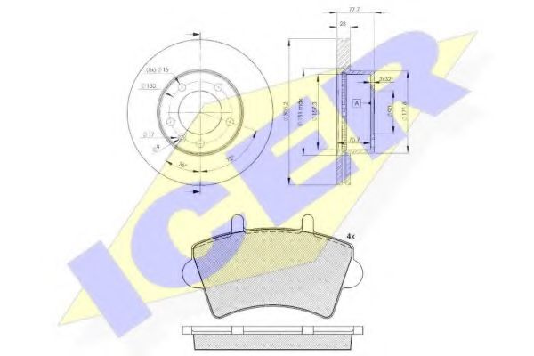 Set frana, frana disc
