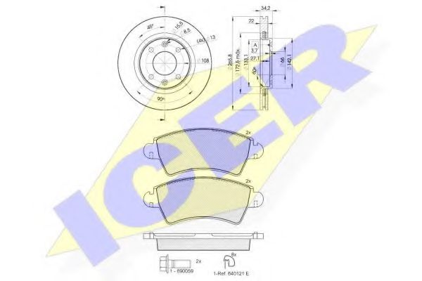 Set frana, frana disc
