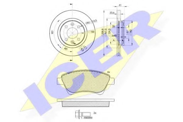 Set frana, frana disc