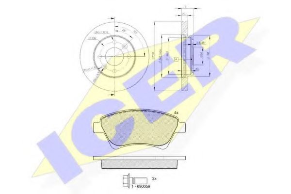 Set frana, frana disc