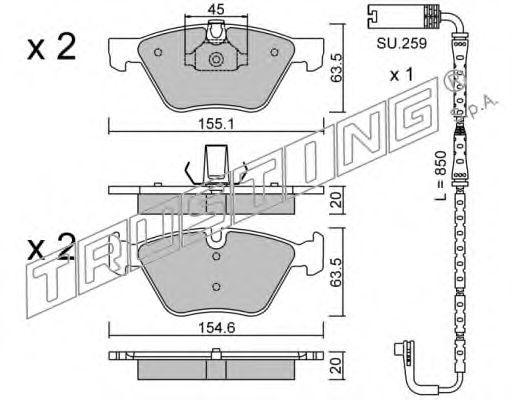 set placute frana,frana disc
