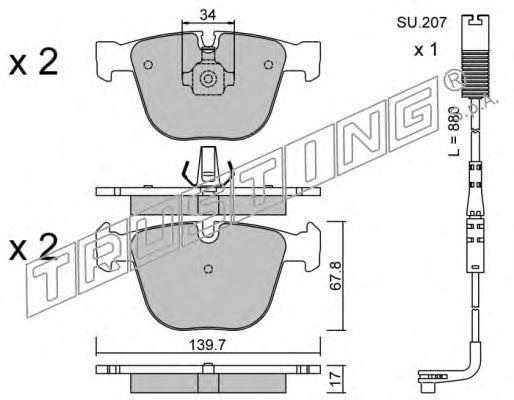 set placute frana,frana disc