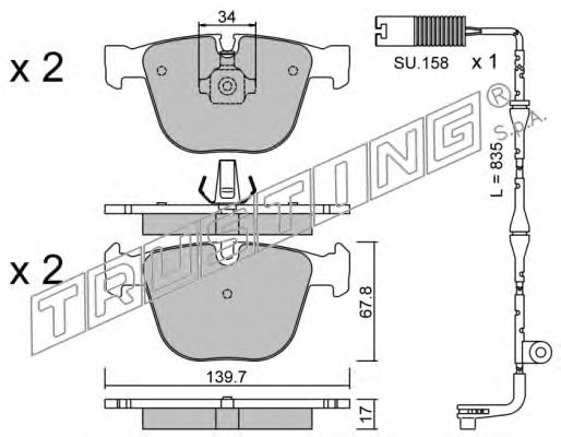 set placute frana,frana disc