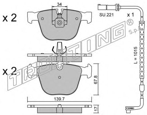 set placute frana,frana disc