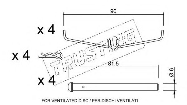 Set accesorii, placute frana
