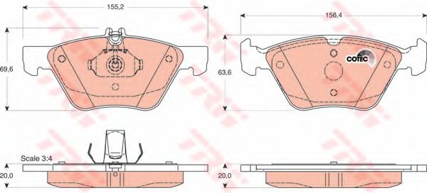 set placute frana,frana disc