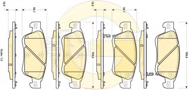set placute frana,frana disc