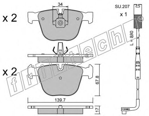 set placute frana,frana disc