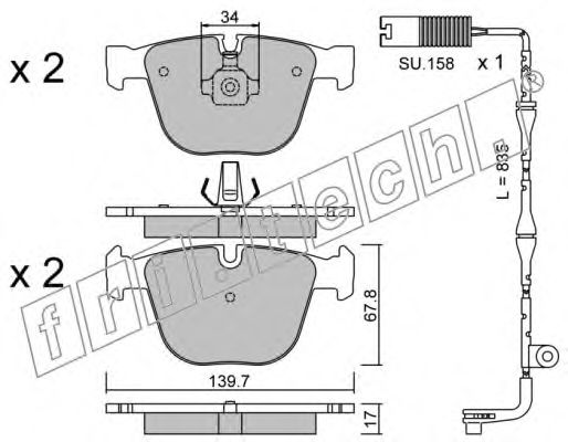 set placute frana,frana disc