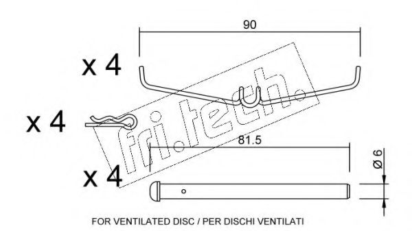 Set accesorii, placute frana