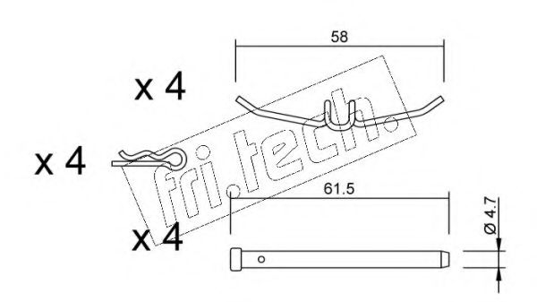 Set accesorii, placute frana