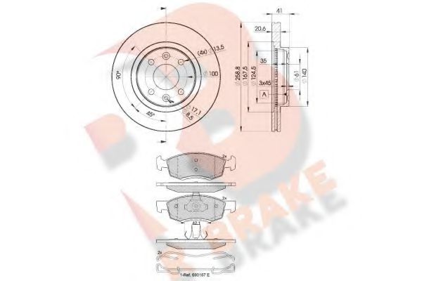 Set frana, frana disc