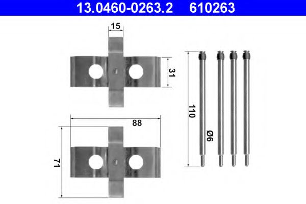 Set accesorii, placute frana